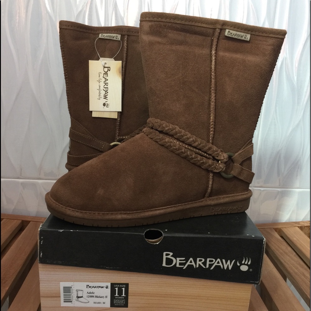 BEARPAW SUEDE BOOTS “ADELE”, HICKORY color.WMS NWT